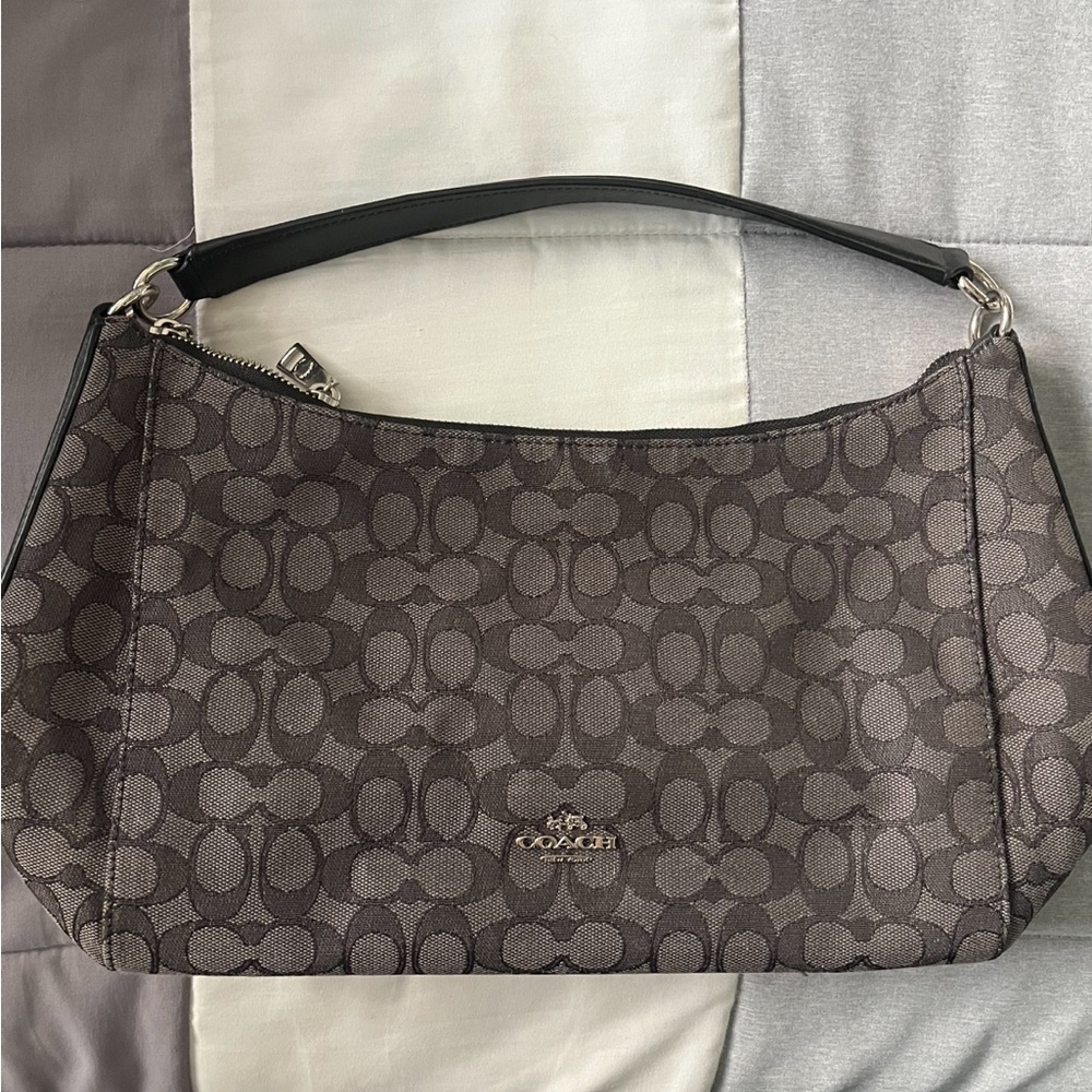Coach Charcoal and black Signature Pattern Bag. - Picture 6 of 10